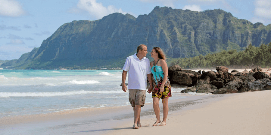 Oahu Couples Photography - Bellows Beach, Hawaii