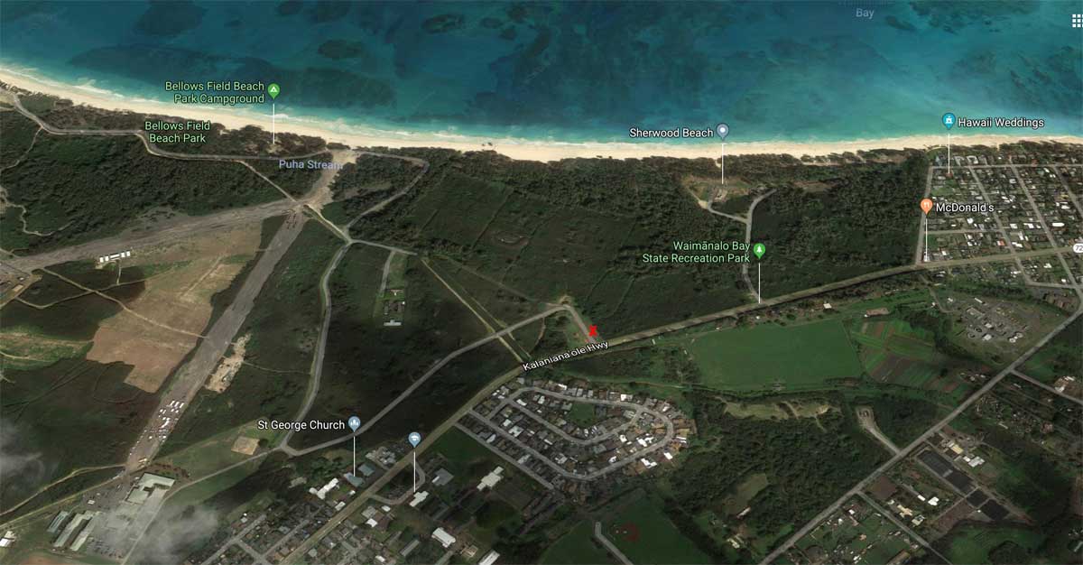 Map of Bellows Beach