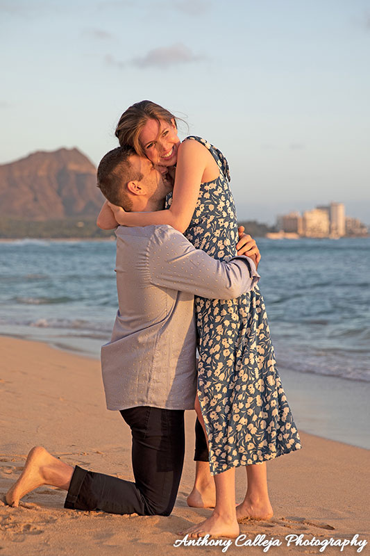 Romantic Portrait of Jesse and Ariella happily caressing after the proposal