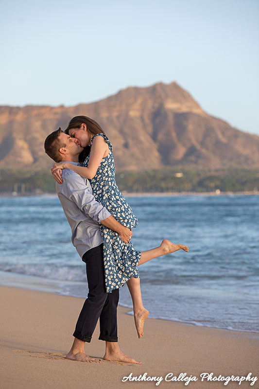 Beautiful Romantic Portrait of Jesse kissing and lifting Ariella up in the Air