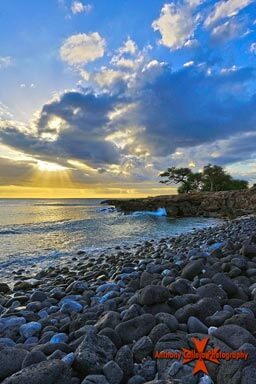 Hawaiian Sunset photography Manners Beach, Waianae