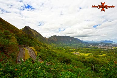 Koolau Mountain Range - Photographed from old Pali Road Oahu Hawaii