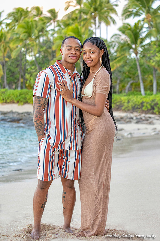 Orlandrick and Simone's Engagement Portrait KoOlina Resort Engagement Photography - Secret Beach, Oahu, Hawaii