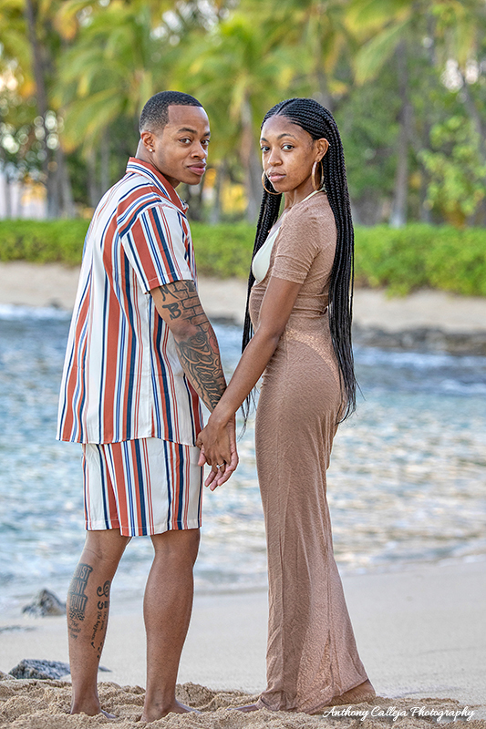 Sunset Couple Photography - Papailoa Beach, Oahu, Hawaii