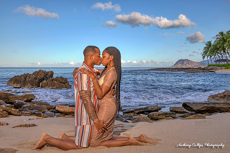 Sunset Couple Photography - Papailoa Beach, Oahu, Hawaii
