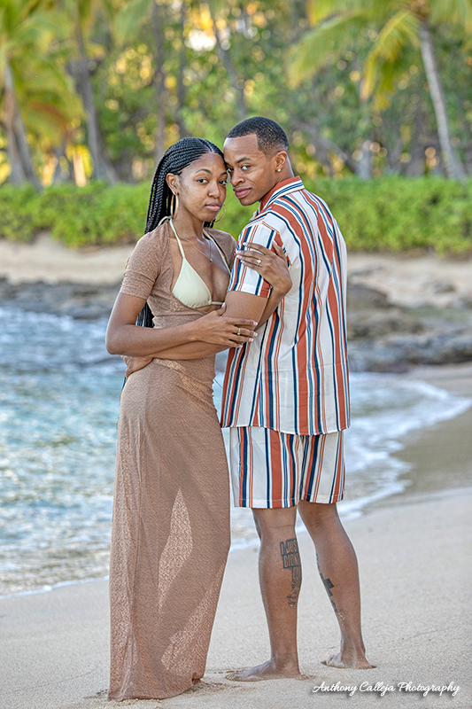 Orlandrick and Simone's Engagement Portrait, Secret Beach KoOlina