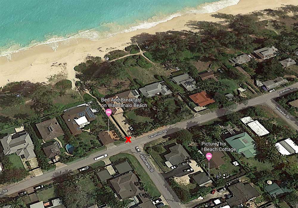 Map of Waimanalo Beach