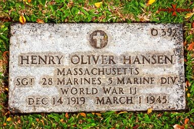 Henry Oliver Hank Hansen (December 14, 1919 – March 1, 1945) Henry Oliver Hank Hansen (December 14, 1919 – March 1, 1945)