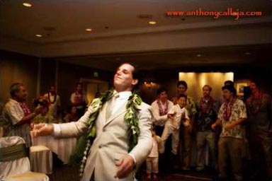 Garder toss at Kapolei Wedding Reception