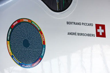 Solar Impulse - Solar Airplane Around the world Flight lands at Kalaeloa Airport Kapolei Hawaii on the 3rd of July 2015 Solar Impulse